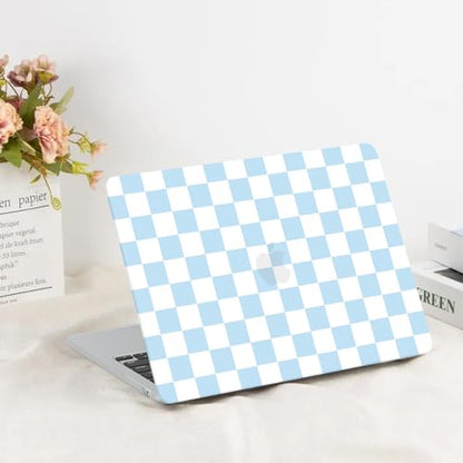 G JGOO Compatible with MacBook Air 15 inch Case 2026 2025 2024 2023 M5 A3448 M4 A3241 M3 A3114 M2 A2941, Protective Hard Laptop Shell Case + Keyboard Cover + Screen Protector, Blue Checkered - color: Blue Checkered