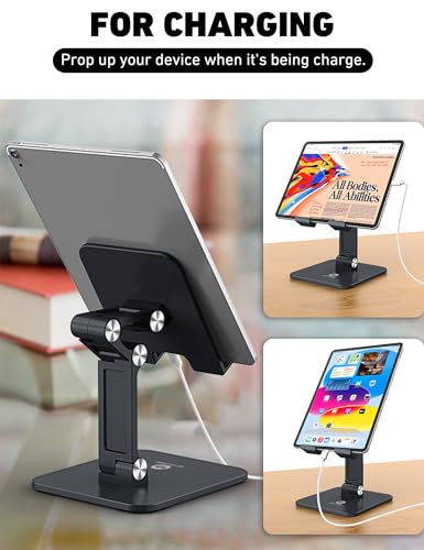 OCYCLONE iPad Stand for Desk - Adjustable Foldable Tablet Stand Holder for iPad Accessories Display Stand PC Office Accessories, Black