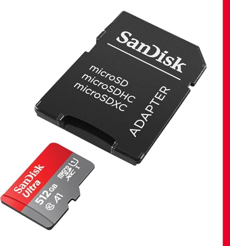 SANDISK 512GB Ultra microSDXC UHS-I Memory Card with Adapter - Up to 150MB/s, C10, U1, Full HD, A1, MicroSD Card - SDSQUAC-512G-GN6MA | Up to 150MB per S Read, UHS-I Class 10 and A1 App Performance, 10-Year Limited Warranty - size: 512GB, style: Old Versi