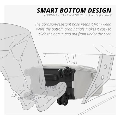 Verage Underseat Carry On Luggage with Wheels,14-Inch,Cloud Gray | Personal Item Bag,Airline Approved, Laptop Compartment, USB Charging Port - color: Cloud Gray, size: 14-Inch Compact Underseat