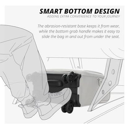 Verage Underseat Carry On Luggage with Wheels,14-Inch,Cloud Gray | Personal Item Bag,Airline Approved, Laptop Compartment, USB Charging Port - color: Cloud Gray, size: 14-Inch Compact Underseat