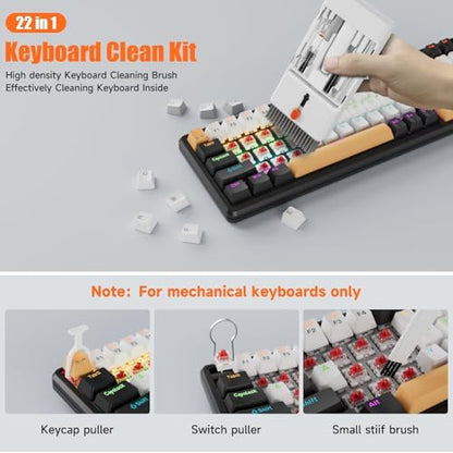 Laptop Cleaning Kit Keyboard Cleaner Brush, 22-in-1 Laptop Cleaner Tool | Multi-Function, for MacBook, Phone, Headphone, Earbuds, Camera Lens and Other Electronic Device, All-in-one with Upgrade