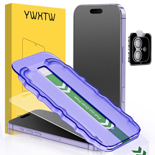 YWXTW 2 Pack for iPhone 17 Matte Screen Protector 6.3 Inch + 1 Set Camera Lens Protector, [1S Pull-Out] Anti Glare Anti Fingerprint 17 Glass Screen Protector, Bubble Free, Smooth as Silk - color: Matte, size: iPhone 17