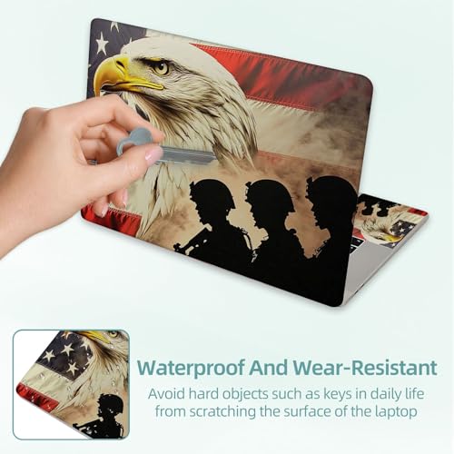 Universal Laptop Skin Decal, 3-Piece Vinyl Protector for 12 13 14 15.6" Notebook, Waterproof Anti-Scratch, Easy Trim & Bubble-Free Finish, American Military Soldiers with Eagle - color: American Military Soldiers with Eagle