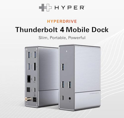 HyperDrive USB-C & Thunderbolt 4 GEN2 14-in-1 Dock for MacBook Pro/Air, iPad, PC - High-Speed Thunderbolt Docking Station - 40Gbps, Gigabit Ethernet, 85W PD - style: 14-in-1