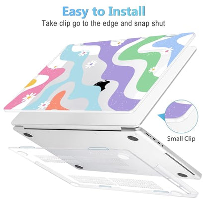 Mektron Case for M5 MacBook Pro 14 inch 2026 Model A3427 A3426 Fit 2025-2021 Model A3434 A3112 M4 A3112 A3401 A3185 M3 A2918 A2992 M2 A2779 M1 A2442 Cover, Colorful Wave - color: Colorful Wave