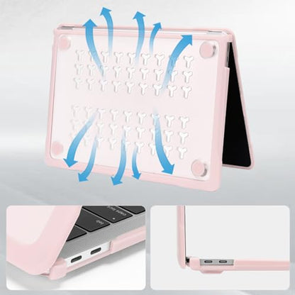 MOSISO Compatible with MacBook Air 13 inch Case M1 2018-2021, Chalk Pink | Reduces-Fingerprints with Soft TPU Bumper Shell&Keyboard Cover for MacBook Air 13.3 M1, 2021 2020 2019 2018 A2337 A2179 A1932 - color: Chalk Pink