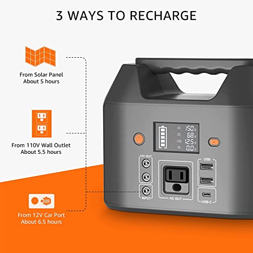 EnginStar Power Bank with AC Outlet 150W 110V Laptop Power Bank, 155Wh/ 42000mAh Battery Bank, Lithium Ion Power Supply for Emergency Camping - color: Orange