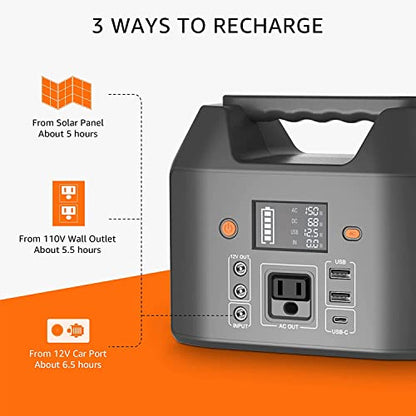 EnginStar Power Bank with AC Outlet 150W 110V Laptop Power Bank, 155Wh/ 42000mAh Battery Bank, Lithium Ion Power Supply for Emergency Camping - color: Orange