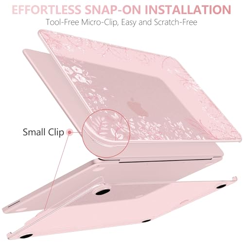 for MacBook Neo 13 inch Case 2026 (Model A3404), Artistic Flower Pattern Ultra Slim Frosted Matte Hard Shell, Anti-Scratch & Fingerprint Resistant Cover - Blush Wild Flowers - color: Blush Wild Flowers