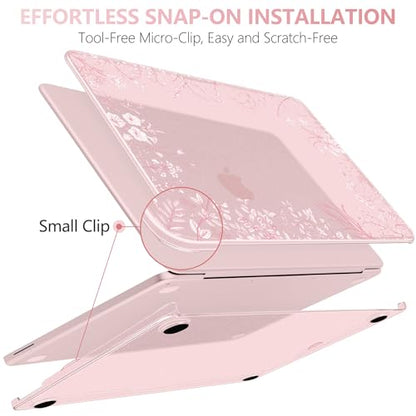 for MacBook Neo 13 inch Case 2026 (Model A3404), Artistic Flower Pattern Ultra Slim Frosted Matte Hard Shell, Anti-Scratch & Fingerprint Resistant Cover - Blush Wild Flowers - color: Blush Wild Flowers