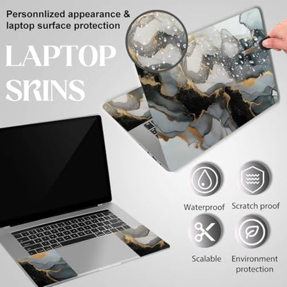 SUPERDANT Laptop Skin Sticker Marble Laptop Decals Personalized Universal Notebook Computer Wrap Vinyl Skin Stickers Cover Art Decal Removable 12-15.6 Inch Waterproof Scratch-Resistant Gifts