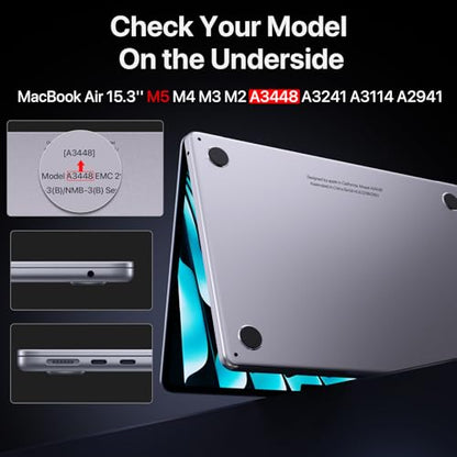 Macaset for MacBook Air 15 inch Case M5 M4 M3 M2 2026-2023 Mac Laptop Cover | Matte Clear, Protective Hard Shell, Anti Fingerprint & Scratch, Crack Resistant, Close Seamlessly, Ultra Thin, Snap on Fit - color: Matte Clear