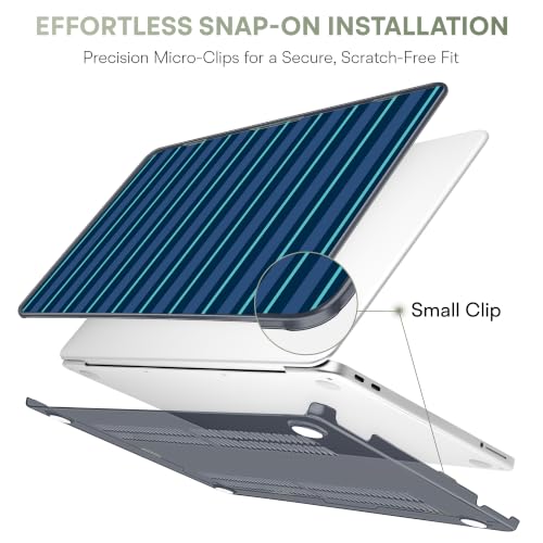 Compatible with MacBook Neo 13 inch (2026 Release A3404) (A18 Pro) with Liquid Retina Display, Printed Slim Protective Case with Screen Protector & Keybaord Cover, Deep Bleu Lines - color: Deep Bleu lines
