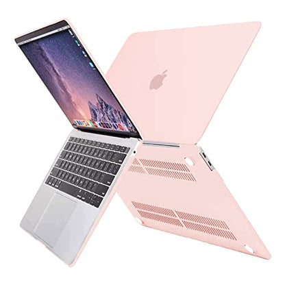 MOSISO Compatible with MacBook Air 13 inch Case M1 2021 2020 2019 2018 Release A2337 A2179 A1932 Touch ID, Plastic Hard Shell Cover&Keyboard Cover for MacBook Air 13.3 inch Case M1, Chalk Pink - color: Chalk Pink