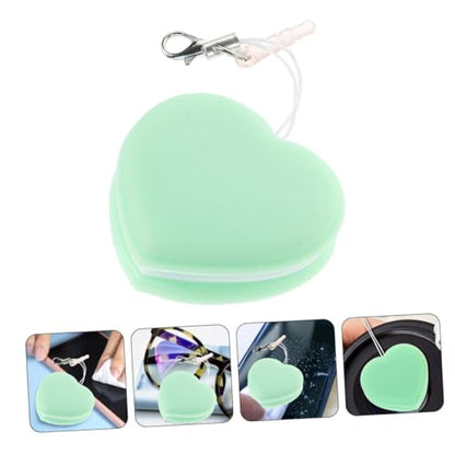 Heart-Shaped Macaron Screen Cleaner Multi-Functional Lens Cleaning Tool for Eyeglasses Phones and Cameras Durable Material Compact Design for Easy Storage Green - color: Green