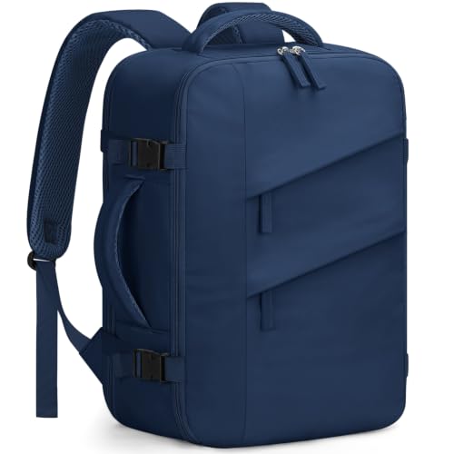 Capolo Travel Laptop Backpack Women Men Personal Item Weekender Travel Bag | 22L Flight Approved,Waterproof Overnight Bag,College Bookbag,Work,1-2 Day Travel,Fits 15.6" Laptop (Small,Navy Blue) - color: Navy Blue, size: Small