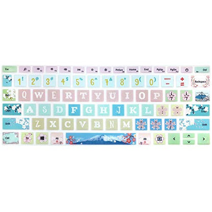 Protective Keyboard Cover Skin for Microsoft Surface Laptop Go 12.4" Touchscreen 2020 Release, Flower and Big Letter Designs, Sakura - color: Sakura
