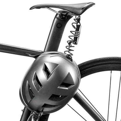 ROCKBROS Helmet Lock, Retractable 4 Digit Cable Lock for Bikes | Retractable cable design; 4 digit combination lock; Secures helmets, bikes, strollers and luggage - style: Straight