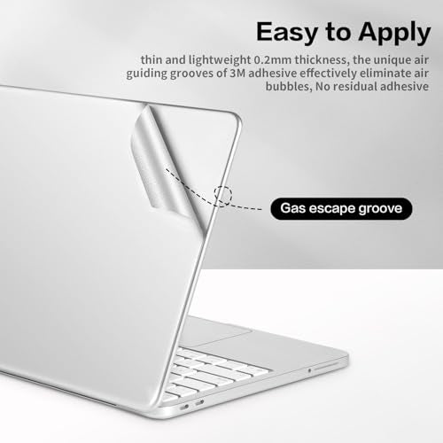 4 in 1 Ultra Thin 3M Vinyl Full Size Laptop Skin Palm Rest Sticker for 2026 New Released MacBook Pro Neo 13 Inch A3404 with A18 Chip - Silver - color: Silver