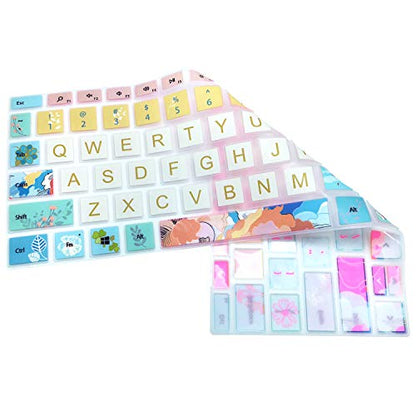 Protective Keyboard Cover Skin for 12.4" Microsoft Surface Laptop Go (2020 Released), Flower and Big Letter Designs, Litter Flowers - color: Litter Flowers