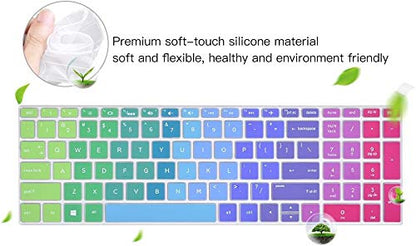 Keyboard Cover for HP Laptop 15-db/da 15-dw 15-dy 15-ef 15-bs/bw 15t 15z 15.6" 15-dy5033dx 15-dy5073dx dy2073dx dy2702dx 15-dy2792wm 15-dw0083wm 15-ef1023dx ef2126wm ef2099nr, 17-by/bs/bw Skin,Rainbow - color: Rainbow