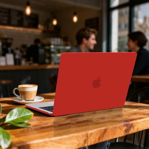 B BELK for MacBook Air 15 inch Case M5 2026 2025 2024 2023 M4 M3 M2, Red | Matte Plastic Laptop Hard Shell Case with Keyboard Cover & Screen Protector, Model A3448 A3241 A3114 A2941, Easy Snap-On - color: Red
