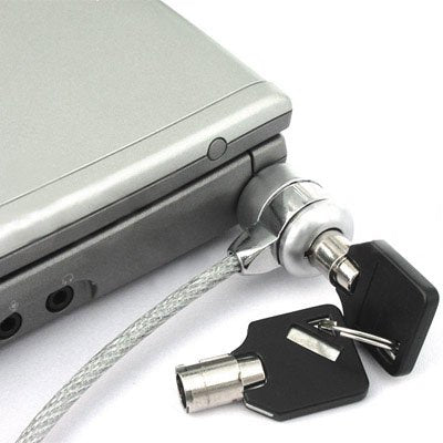 Notebook Laptop Security Keyed Kensington Compatible Universal Security Cable Lock - Bulk Packaged