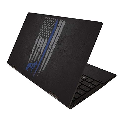 MightySkins Skin for HP Envy x360 13" (2020) - Thin Blue Line K9 | Protective, Durable, and Unique Vinyl Decal wrap Cover | Easy to Apply, Remove, and Change Styles | Made in The USA - color: Thin Blue Line K9