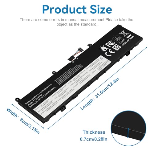 Futurebatt L17C4P72 Laptop Battery Compatible with Lenovo ThinkPad X1 Extreme 1st Gen/2nd Gen ThinkPad P1 1st/2nd Gen Series L17M4P72 01AY968 01AY969 L18M4P71 01YU911 5B10V98091 SB10Q76929 SB10Q76928 - size: L17C4P72
