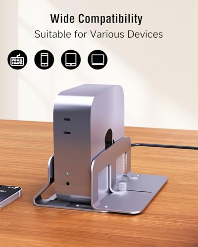 Laptop Stand for Desk, Vertical Laptop Riser Holder Compatible with MacBook Air/Pro, Metal Computer Laptop Stand for Office Home, Fits Mac mini Tablets MacBook Dell HP Up to 17", Silver
