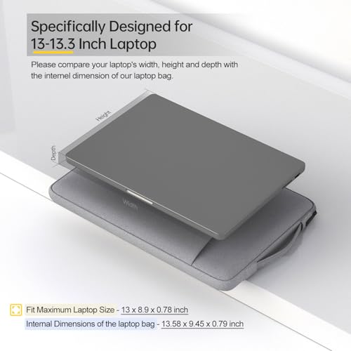 13-13.3 Inch Laptop Sleeve for Acer Spin Chromebook 513 13.3, Lenono Duet 5, Dell ASUS HP 13.3" MacBook Air Case Bag, Light Grey - color: Light Grey, size: 13.3-13.6 Inch
