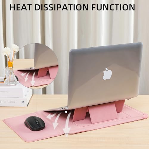 16 Inch Multifunctional Laptop Sleeve Case with Stand Soft Slim Cover for MacBook Pro/Air/ThinkPad X1/Dell XPS/Lenovo Yoga/HP Pavilion/ASUS Zenbook/LG gram/Chromebook 15" 15.3" 15.6" - color: Matte Pink, size: 15-16 Inch