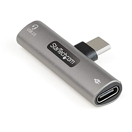 StarTech USB-C Audio & Charge Adapter, Phone (CDP2CAPDM) | USB-C Audio Adapter with USB-C Audio Headphone/Headset Port and 60W USB-C Power Delivery Pass-through Charger - style: USB C Audio + 60W Charge