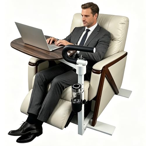 Auxiliary Standing Tray Table, 9-speed black 360 ° rotating TV table and Height Adjustable Rotating TV and Laptop Table, Ergonomic Auxiliary Safety Standing Handle, aid Standing Independent Living - color: Black, size: Armrest TV 360° Table