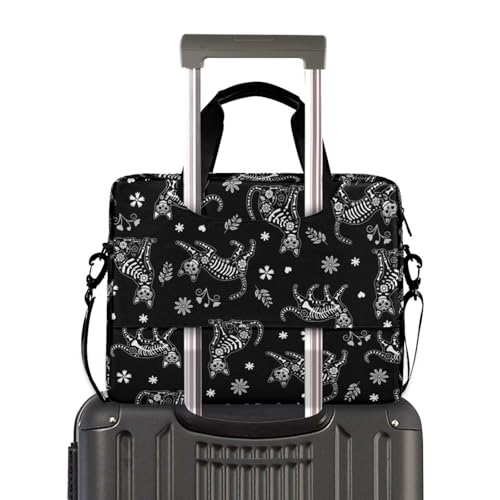 Laptop Case 15.6 inch Computer Bag | Waterproof Laptop Briefcase Laptop Bag for Women & Men - color: Death Halloween Cats Gothic 1