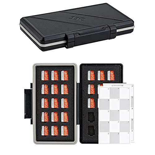 30 Slots TF Micro SD Card Holder Storage Case Organizer with Index Label | Water Resistant & Shockproof Micro SD Card Wallet Container, Compact MicroSDHC/MicroSDXC/Micro SD Card Carrying Case Box - color: Black, size: For 30x TF