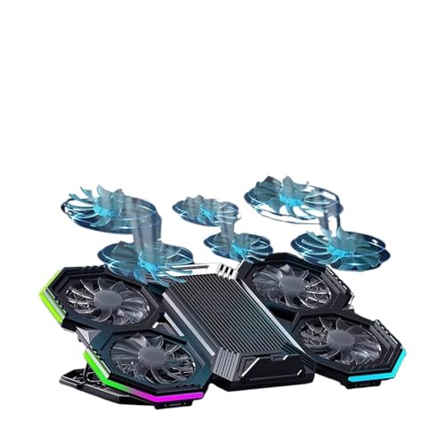 17Inch Gaming Laptop Cooler Six Fan Adjustable Wind Speed Height RGB Backlight USB Port Laptop Cooling Pad Notebook Laptop Stand