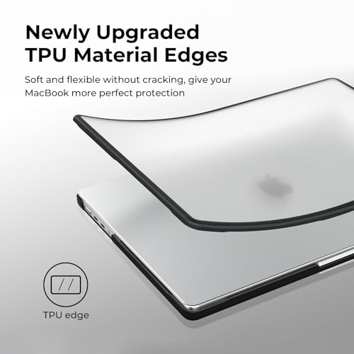 BlueSwan Anti-Cracking Case for MacBook Pro 16 inch M5-M1 Pro/Max 2026-2021 | Anti-Scratch Protective Hard Case, Soft TPU Bumper, Drop Protection, Sturdy and Durable, Business & Travel, Frosted Clear - color: Frosted Clear, size: Pro 16-inch (2026-2021)