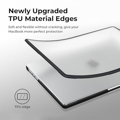 BlueSwan Anti-Cracking Case for MacBook Pro 16 inch M5-M1 Pro/Max 2026-2021 | Anti-Scratch Protective Hard Case, Soft TPU Bumper, Drop Protection, Sturdy and Durable, Business & Travel, Frosted Clear - color: Frosted Clear, size: Pro 16-inch (2026-2021)