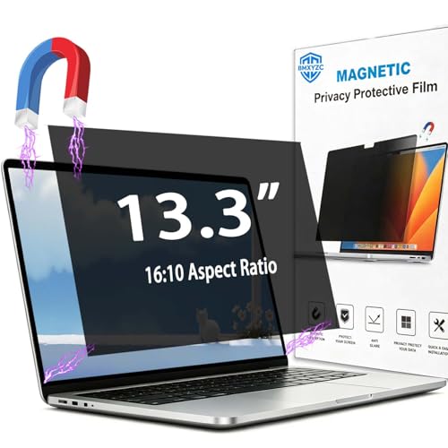 Magnetic Laptop Privacy Screen 13.3 Inch 16:10-26° Anti Peeping | Removable Security Shield, Anti-Glare/Blue Light Filter, Privacy Screen Shield for Eye Protection - size: 13.3"-16:10(286*183.5mm)