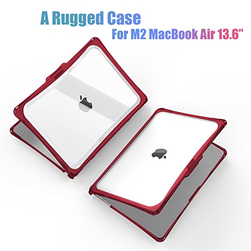 IBENZER Hexpact Protective MacBook Air 13 inch Case M5 2026 M4 2025 M3 M2 2024-2022 A3449 A3240 A3113 A2681, Heavy Duty Case & KeyboardCover & ScreenFilm, Wine Red, HPE-KK-WR+2 - color: Wine Red