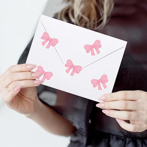 for iPad Case with 10 Sets of 120 Pcs Cute DIY Vinyl Laptop Stickers Tweezers Decals,Waterproof Aesthetic Stickers Suitable for Phone,Water Bottles, Cups, Suitcases, Anywhere-Little PinkBow - color: Little Pink Bow