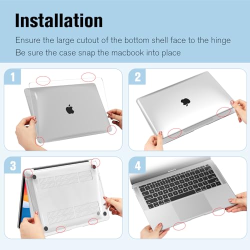 Fintie Case for MacBook Air 13 Inch A2337/A2179/A1932, Crystal Clear | Air 13.3'', 2018-2022, M1, Snap-On Shell Cover, Full Port Access, Easy On/Off, Lightweight - color: Crystal Clear
