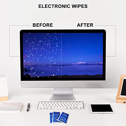 Screen Cleaner Cadith Electronic Wipes - Safely Clean Your Computer, Laptop, TV, Phone, and Tablet Screens - All Electronic Equipment - 8x7 Inches Screen Wipes(40PCS)