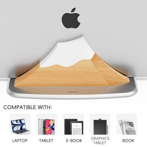 AFOOYO Vertical Dual Laptop Stand - Snow Peak-Shaped Wooden Adjustable Laptop Holder,2 Slots Desktop Dock Compatible with All MacBook, Surface,Chromebook,Dell & More(Beechwood) - color: Beechwood, size: Dual