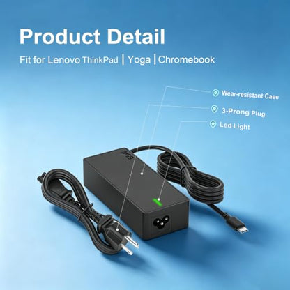 65W USB C Laptop Charger Fit for Dell Laptop Charger | For Chromebook 3100 3110 Latitude 7420 5420 inspiron 7440 7445 Dell 14 Plus Pro 16 Plus, USB Type C