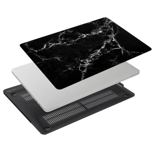 Hard Case Compatible with Old Version MacBook Pro 13 inch Case 2012 2011 2010 2009 2008 Release A1278 with CD-ROM, Laptop Plastic Hard Case Shell & Keyboard Cover, Black Marble - color: 1606 Black Marble, size: A1278(Pro 13" w/CD-ROM 2008-2012)