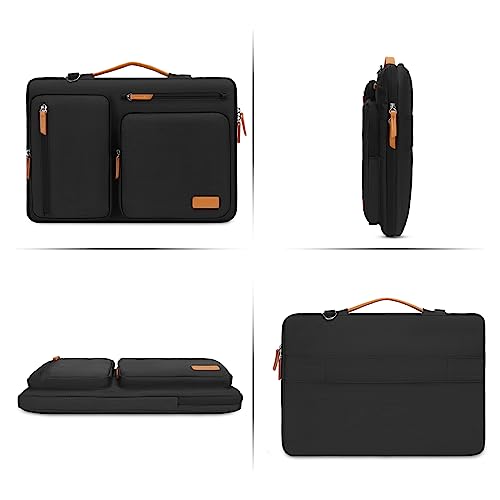 MOSISO 360 Protective Laptop Shoulder Bag, 14 inch Computer Bags | Compatible with HP Lenovo Dell ASUS Acer, HP, Dell, Lenovo,Side Open Messenger Bag with 4 Zipper Pockets&Handle, Black - color: Black, size: 14 inch