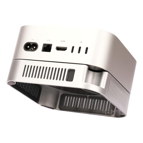 M4 M5 Mac mini Stand, Silver Holder for Mac mini 2024-2026 with Ventilation Heat Dissipation Cooling, Desk Mount Accessories with Anti-Slip Silicone and Dust-Proof Nets - color: Silver for Mac Mini 2024-2028